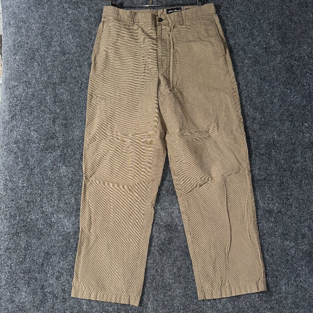 Eddie Bauer Pants Mens 34 Brown Cotton Relaxed Fit  Straight Leg Pockets